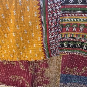 Multicolor Kantha Twin Quilt